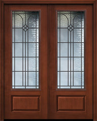 WDMA 72x96 Door (6ft by 8ft) Exterior Cherry Pro 96in Double 1 Panel 3/4 Lite Cantania GBG Door 1