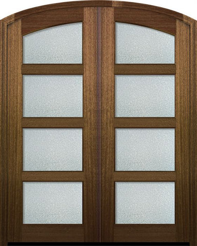 WDMA 72x96 Door (6ft by 8ft) Exterior Mahogany 96in Double Arch Top 4 Lite Continental TDL DoorCraft Door w/Textured Glass 1