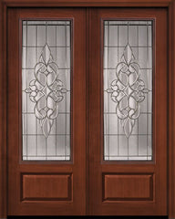 WDMA 72x96 Door (6ft by 8ft) Exterior Cherry Pro 96in Double 1 Panel 3/4 Lite Courtlandt Door 1