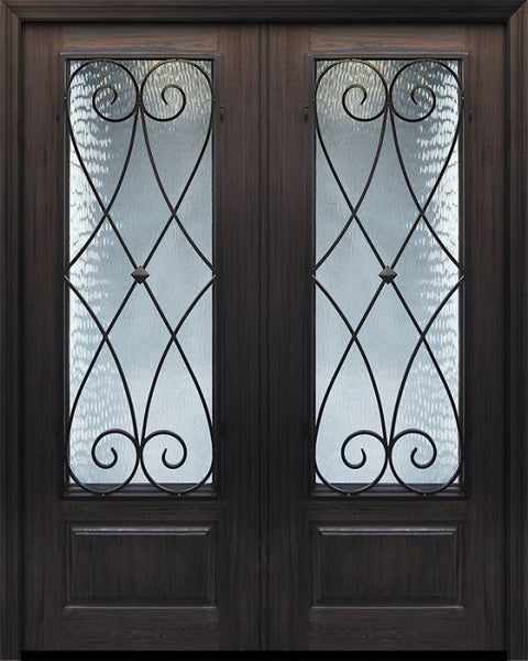 WDMA 72x96 Door (6ft by 8ft) Exterior Cherry Pro 96in Double 1 Panel 3/4 Lite Charleston Door 1