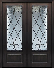 WDMA 72x96 Door (6ft by 8ft) Exterior Cherry Pro 96in Double 1 Panel 3/4 Lite Charleston Door 1