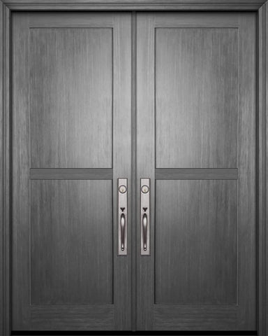 WDMA 72x96 Door (6ft by 8ft) Exterior Fir 96in Double Shaker 2 Panel Door 1