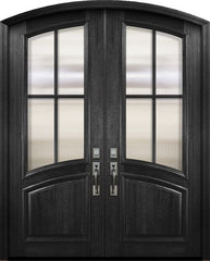 WDMA 72x96 Door (6ft by 8ft) Exterior Mahogany 36in x 96in Double Arch Top / Rail 4 Lite SDL Portobello Door 1