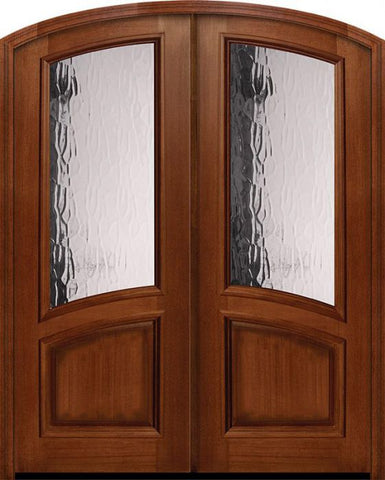 WDMA 72x96 Door (6ft by 8ft) Exterior Mahogany 36in x 96in Double Arch Top Portobello Door 1