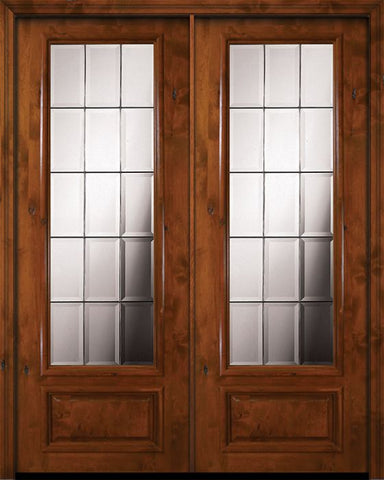 WDMA 72x96 Door (6ft by 8ft) Exterior Knotty Alder 96in Double 3/4 Lite French Alder Door 1