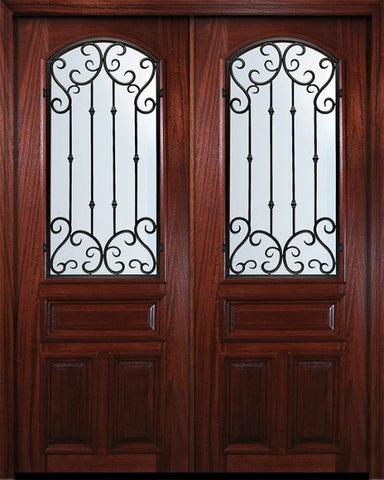WDMA 72x96 Door (6ft by 8ft) Exterior Mahogany 36in x 96in Double Arch Lite Valencia Door 1