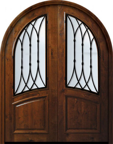 WDMA 72x96 Door (6ft by 8ft) Exterior Knotty Alder 36in x 96in Double Round Top Warwick Alder Door 1