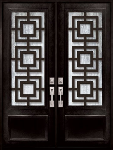 WDMA 72x96 Door (6ft by 8ft) Exterior 96in Moderne 3/4 Lite Double Contemporary Entry Door 1