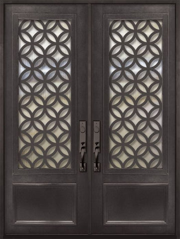 WDMA 72x96 Door (6ft by 8ft) Exterior 96in Eclectic 3/4 Lite Double Contemporary Entry Door 1