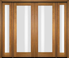 WDMA 76x80 Door (6ft4in by 6ft8in) Exterior Swing Mahogany Full Lite Double Entry Door Sidelights 1