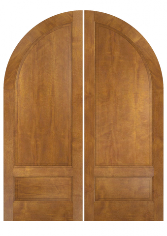 WDMA 84x80 Door (7ft by 6ft8in) Interior Swing Mahogany 3/4 Round Top 2 Panel Transitional Home Style Exterior or Double Door 2