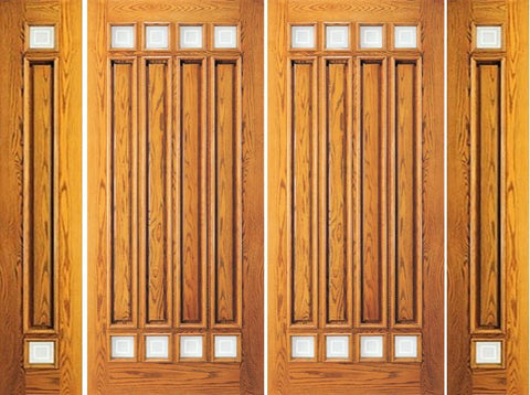 WDMA 84x80 Door (7ft by 6ft8in) Exterior Mahogany 8 Lite Entry Double Door Two Side lights 1