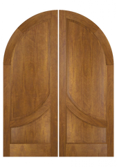 WDMA 84x84 Door (7ft by 7ft) Exterior Swing Mahogany 2 Panel 2/3 Round Top Solid Transitional Home Style or Interior Double Door 2