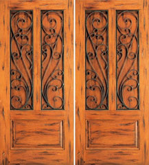 WDMA 84x96 Door (7ft by 8ft) Exterior Knotty Alder Double Door 3-Panel Southwest Home 1