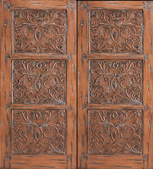 WDMA 84x96 Door (7ft by 8ft) Exterior Mahogany Provence Floral Hand Carved Double Door Solid  1