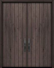 WDMA 84x96 Door (7ft by 8ft) Exterior Swing Knotty Alder 42in x 96in Double Square Top Plank Estancia Alder Door 1