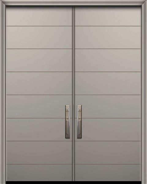 WDMA 84x96 Door (7ft by 8ft) Exterior Smooth 42in x 96in Double Westwood Solid Contemporary Door 1