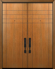 WDMA 84x96 Door (7ft by 8ft) Exterior Mahogany 42in x 96in Double Fleetwood Solid Contemporary Door 1