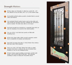 WDMA 84x96 Door (7ft by 8ft) Exterior 42in x 96in ThermaPlus Steel Novara 1 Panel 3/4 Lite GBG Double Door 2