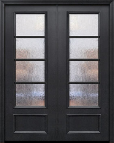 WDMA 84x96 Door (7ft by 8ft) Exterior 42in x 96in ThermaPlus Steel 4 Lite SDL 3/4 Lite Double Door 1