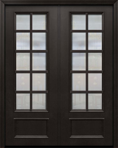 WDMA 84x96 Door (7ft by 8ft) French 42in x 96in ThermaPlus Steel 10 Lite SDL 3/4 Lite Double Door 1