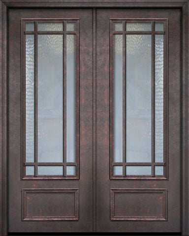 WDMA 84x96 Door (7ft by 8ft) Exterior 42in x 96in ThermaPlus Steel 9 Lite SDL 3/4 Lite Double Door 1