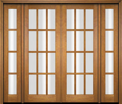 WDMA 86x80 Door (7ft2in by 6ft8in) Exterior Swing Mahogany 12 Lite TDL Double Entry Door Sidelights 1