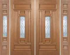 WDMA 88x80 Door (7ft4in by 6ft8in) Exterior Mahogany Narrow Double Door/2side w/ C Glass 1