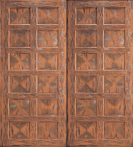 WDMA 96x120 Door (8ft by 10ft) Exterior Mahogany Santa Fe Style Hand Carved Double Doors in  1
