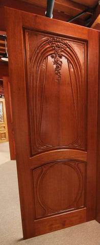 WDMA 96x120 Door (8ft by 10ft) Exterior Mahogany AN-2013-2 Hand Carved 2-Panel Art Nouveau Double Door 4