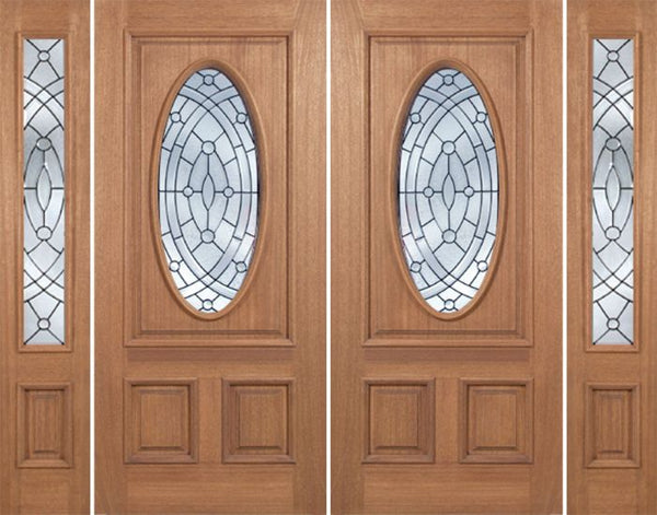 WDMA 96x80 Door (8ft by 6ft8in) Exterior Mahogany Maryvale Double Door/2side w/ EE Glass 1