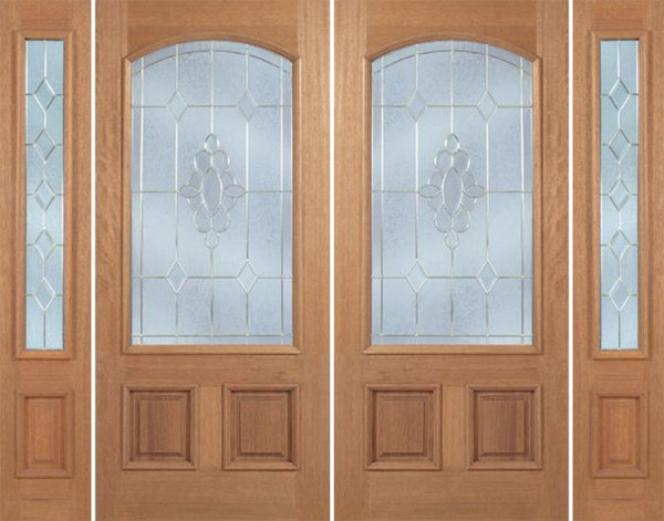 WDMA 96x80 Door (8ft by 6ft8in) Exterior Mahogany Monaco Double Door/2side w/ A Glass 1