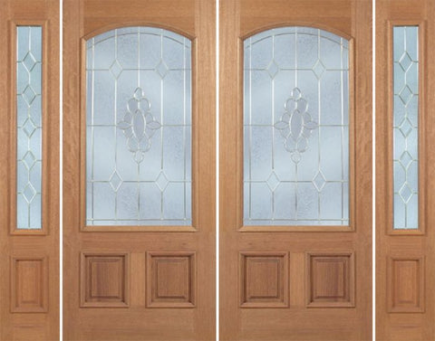 WDMA 96x80 Door (8ft by 6ft8in) Exterior Mahogany Monaco Double Door/2side w/ A Glass 1