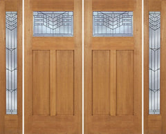 WDMA 96x80 Door (8ft by 6ft8in) Exterior Mahogany Pearce Double Door/2 Full-lite side w/ E Glass 1