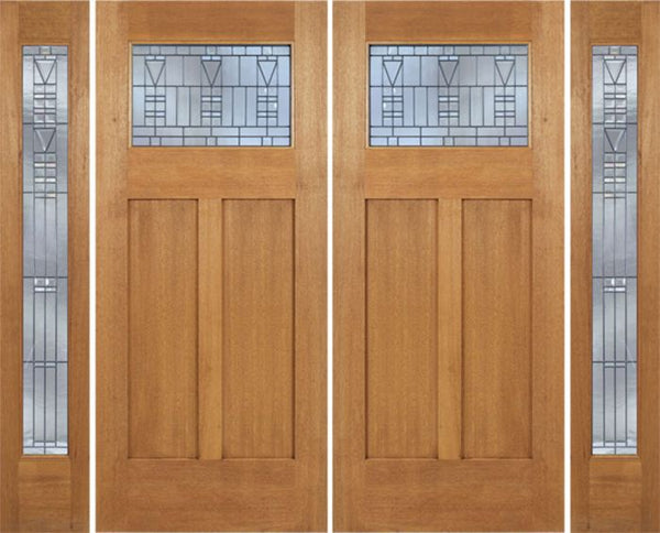 WDMA 96x80 Door (8ft by 6ft8in) Exterior Mahogany Pearce Double Door/2 Full-liteside w/ B Glass 1