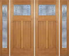 WDMA 96x80 Door (8ft by 6ft8in) Exterior Mahogany Pearce Double Door/2 Full-liteside w/ B Glass 1