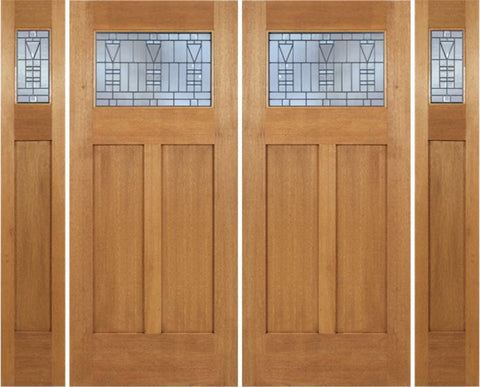 WDMA 96x80 Door (8ft by 6ft8in) Exterior Mahogany Pearce Double Door/2side w/ B Glass 1