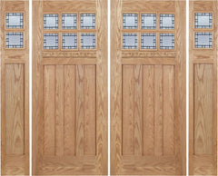 WDMA 96x80 Door (8ft by 6ft8in) Exterior Oak Randall Double Door/2side w/ N Glass 1