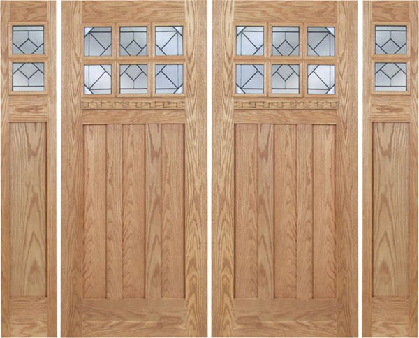 WDMA 96x80 Door (8ft by 6ft8in) Exterior Oak Randall Double Door/2side w/ Q Glass 1