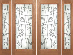 WDMA 96x80 Door (8ft by 6ft8in) Exterior Mahogany Roma Double Door/2side w/ RM Glass - 6ft8in Tall 1