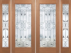 WDMA 96x80 Door (8ft by 6ft8in) Exterior Mahogany Roma Double Door/2side w/ WM Glass - 6ft8in Tall 1
