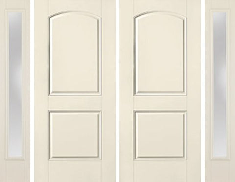 WDMA 96x80 Door (8ft by 6ft8in) Exterior Smooth 2 Panel Soft Arch Star Double Door 2 Sides Clear 1