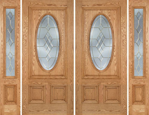 WDMA 96x80 Door (8ft by 6ft8in) Exterior Oak Watson Double Door/2side w/ A Glass 1