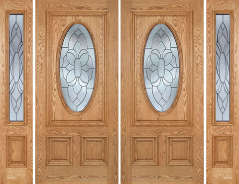WDMA 96x80 Door (8ft by 6ft8in) Exterior Oak Watson Double Door/2side w/ BO Glass 1