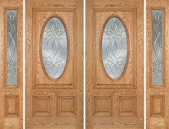 WDMA 96x80 Door (8ft by 6ft8in) Exterior Oak Watson Double Door/2side w/ CO Glass 1