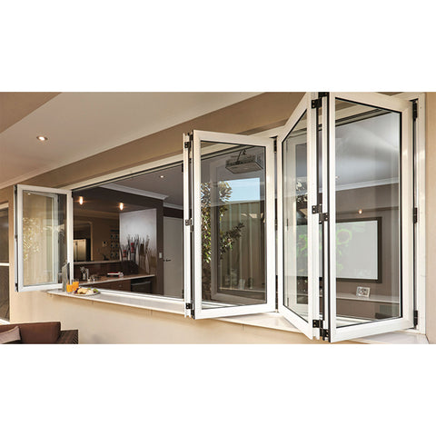 WDMA Cheap Aluminium Bifold Window Aluminum Horizontal Accordion Folding Window For Kitchen Price