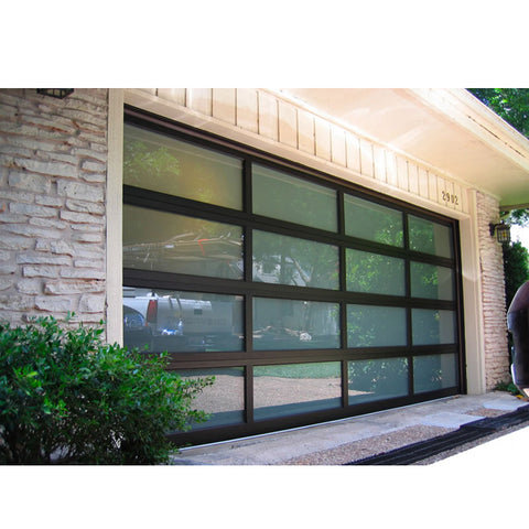 WDMA Cheap Wholesale Warehouse Electric Transparent Sectional Modern New Black Panel Garage Door