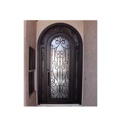 WDMA Latest Design Outdoor Villa Entrance Steel Iron Front Sliding Folding Glass Door Design