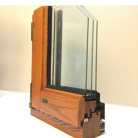 WDMA Usa Swing Open Style And Aluminium Frame Wood Window With Triple Tempered Glazed